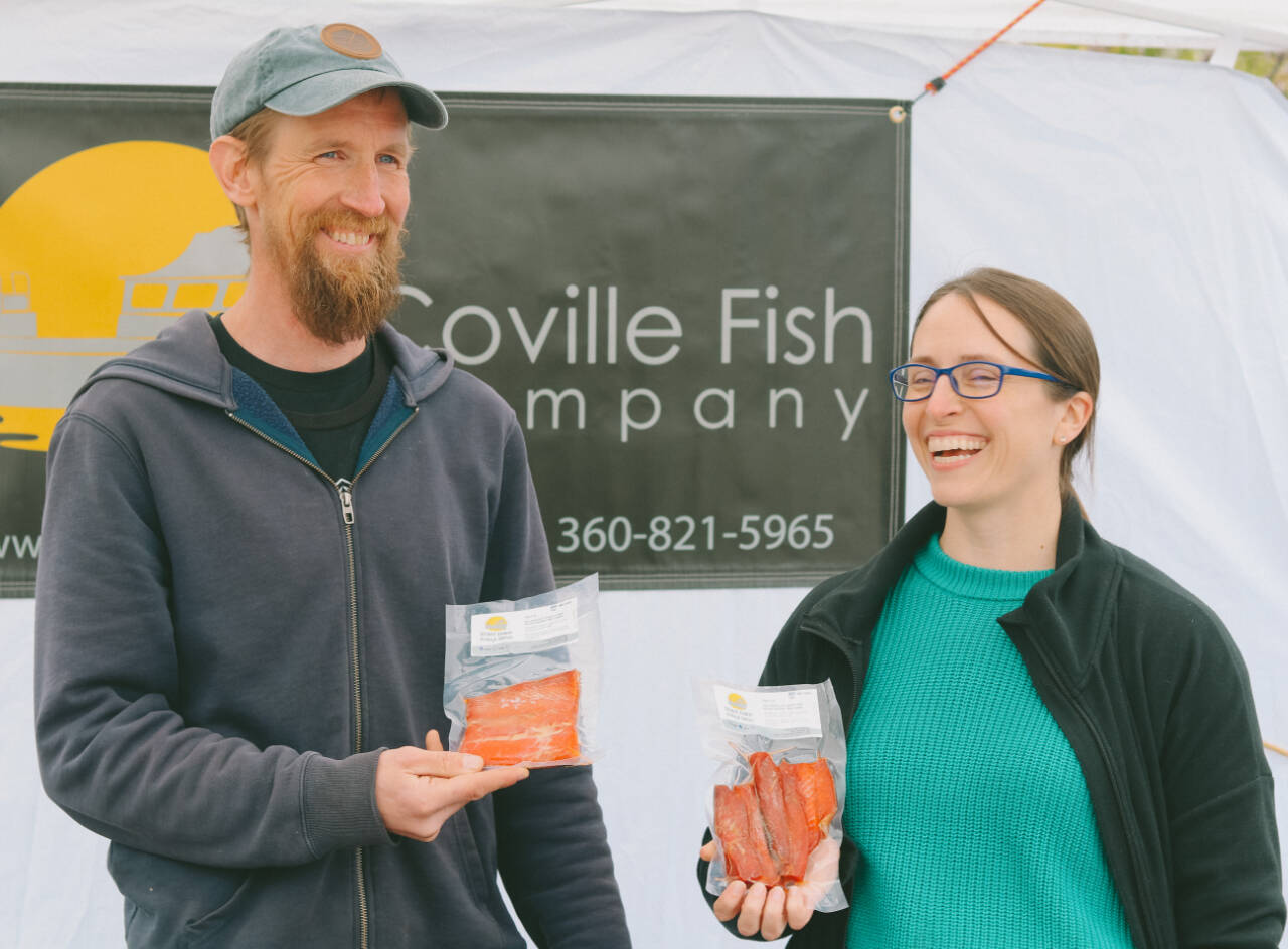 Photo by Bailey Loveless/SFAM
Derek Dau and Jenny Taylor, owners of Coville Fish Co., enjoy engaging with their market customers, sharing stories of the ocean, and educating them about the incredible journey their fish and crab take from sea to table.