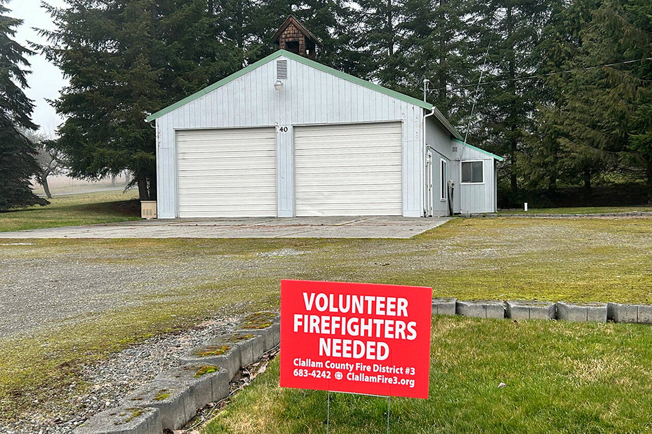 Sequim Gazette photo by Matthew Nash
After a community meeting in October and a few months seeking volunteers via road signs, Clallam County Fire District 3 leaders plan to sell the Lost Mountain Fire Station because it’s unmanned and no residents have signed up in recent years to serve as volunteer firefighters. It’s sale would tentatively help offset costs to build a new Carlsborg fire station.