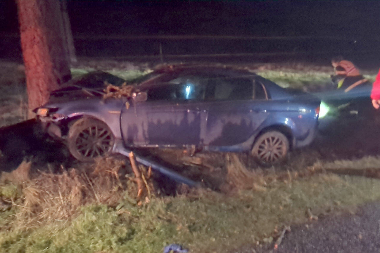 Photo courtesy Jefferson County Sheriff’s Office/ One teen was airlifted on Feb. 29 after a car wreck in Gardiner on the 400 block of Rondelay Road.