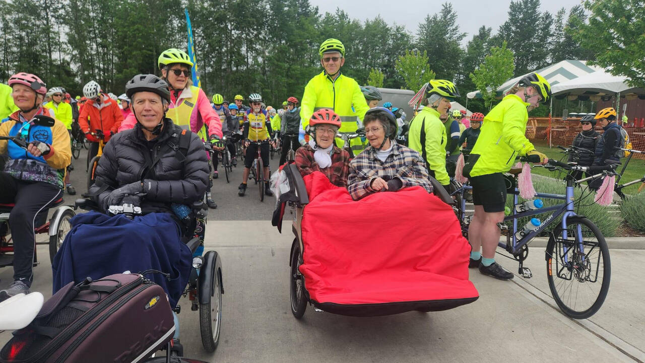 Photo courtesy of Sequim Wheelers
The Sequim Wheelers offer free-of-charge, hour-long adaptive bike rides Monday through Saturday from late spring through late summer to people of all ages with physical challenges. The group offers an open house on April 20 at the Dungeness River Nature Center.