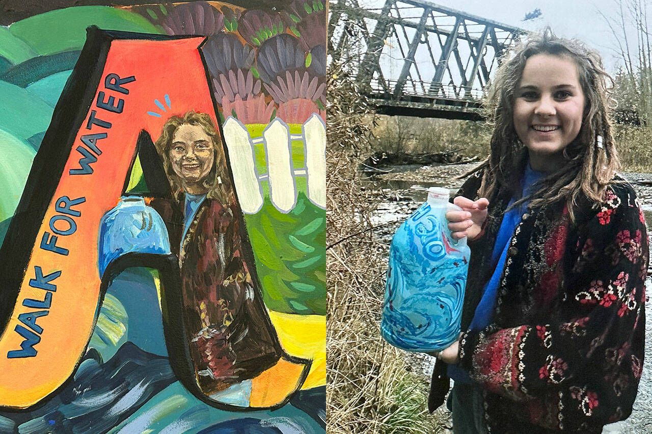 Photos courtesy Chelsea Reichner
A new mural in Sequim High School honors 2020 graduate Alissa Lofstrom who started the mural in 2019 but had to stop due to Covid-19 shutdowns. She died in 2021 in a fall but past and current students finished her mural for the Interact Club.