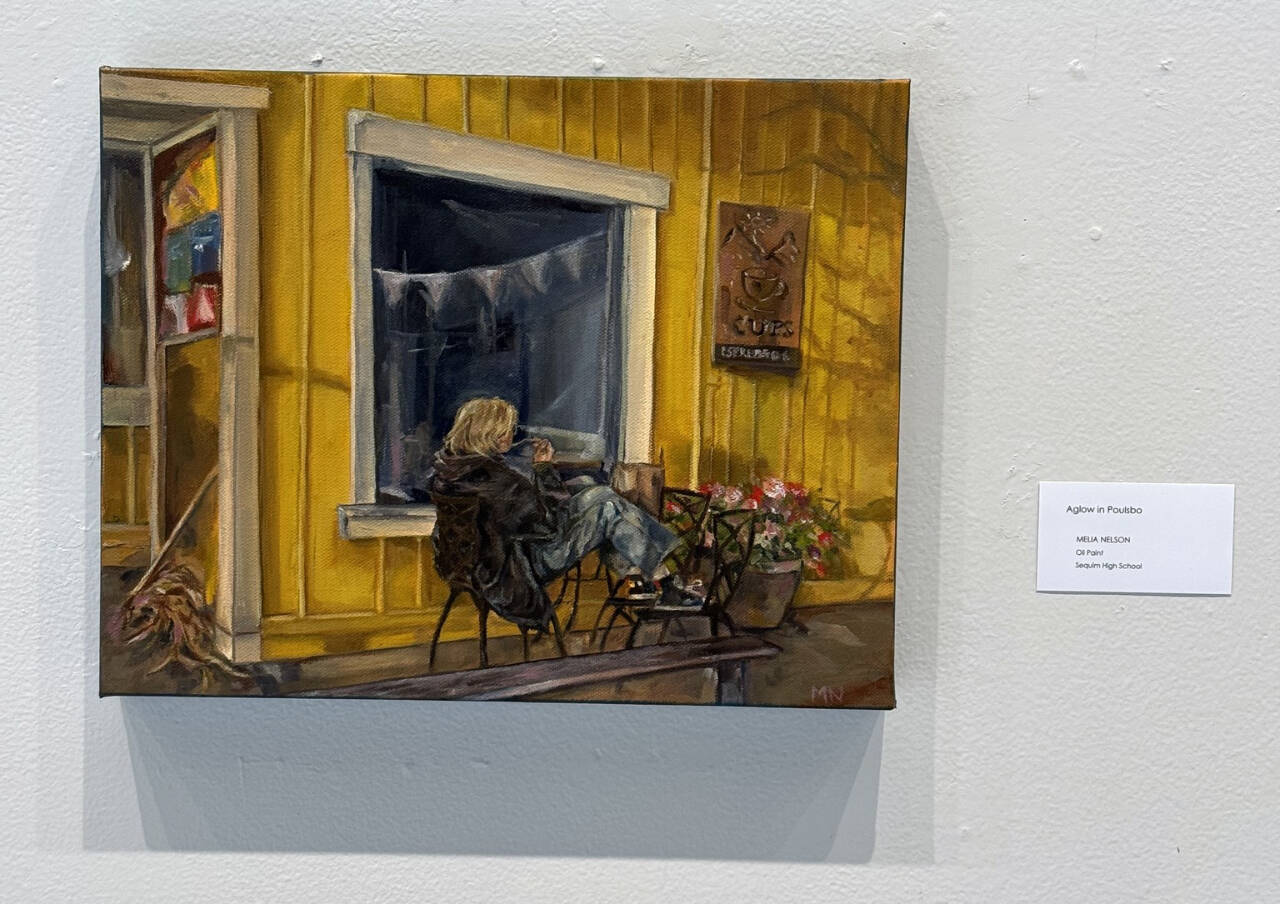 Photo courtesy of Peninsula College
Sequim High School student Melia Nelson earned Best of Show for “Aglow in Poulsbo” in the 2024 Olympic Peninsula High School Art Exhibition at Peninsula College.