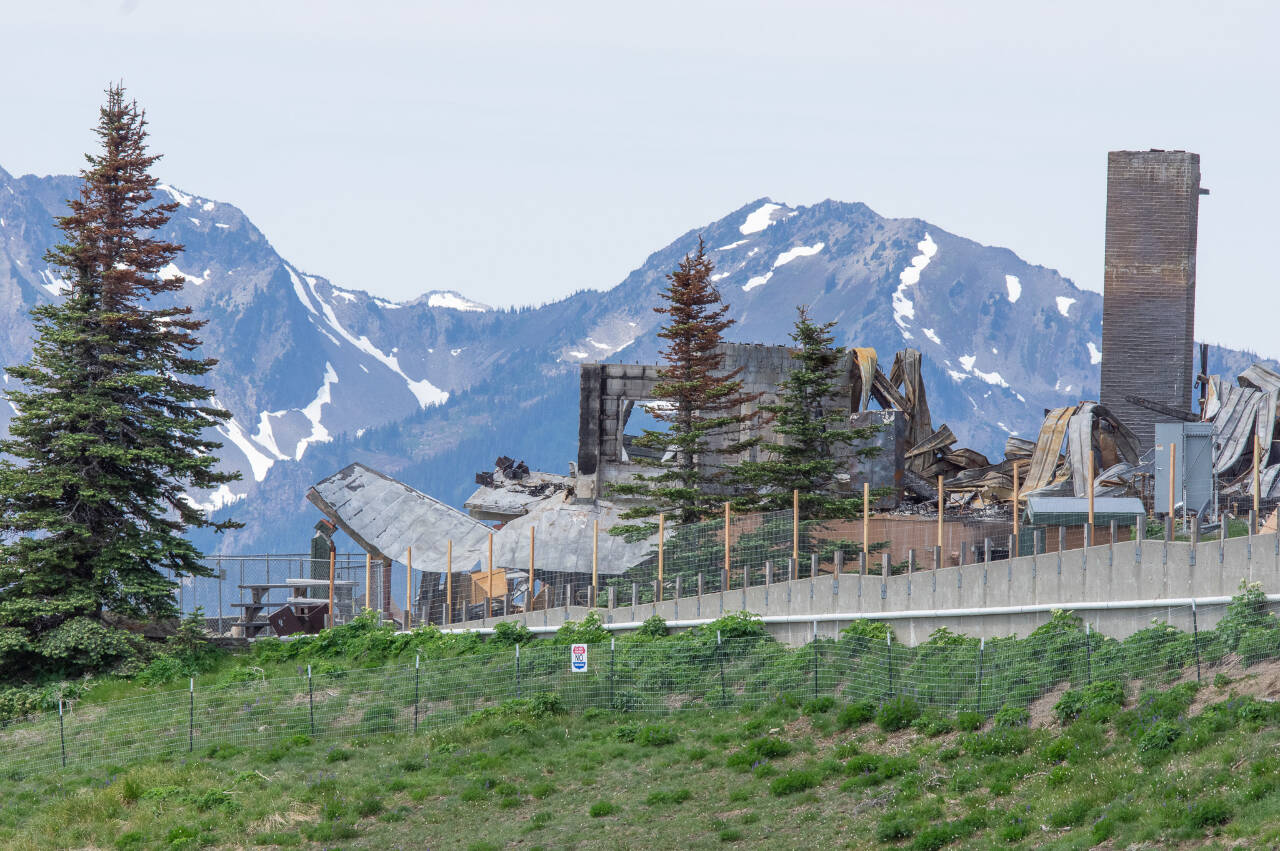 Sequim Gazette file photo by Emily Matthiessen
The broken remains of Hurricane Ridge are pictured in this June 2023 photo. Olympic National Park Superintendent Sula Jacobs told Clallam County commissioners last week there are no federal funds set aside to rebuild the structure.