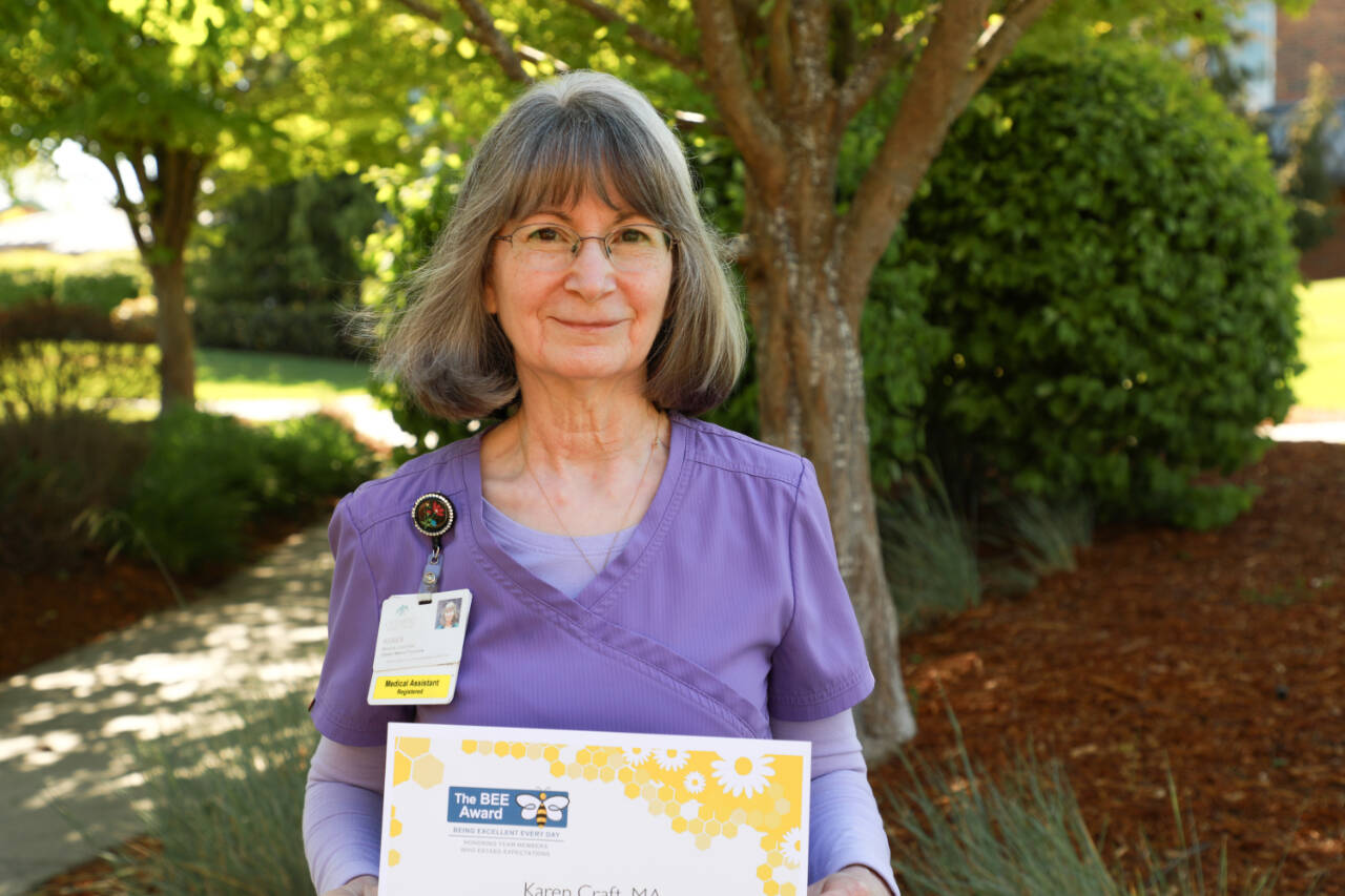 Photo courtesy of Olympic Medical Center / Medical assistant Karen Craft is a recent recipient of an OMC BEE (Being Excellent Every Day) Award.