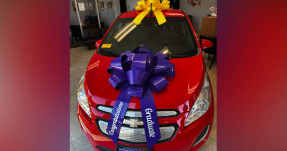 On June 14 one lucky Sequim High School student will drive home in a 2015 Chevy Spark EV courtesy of Rocha Family Auto Sales.