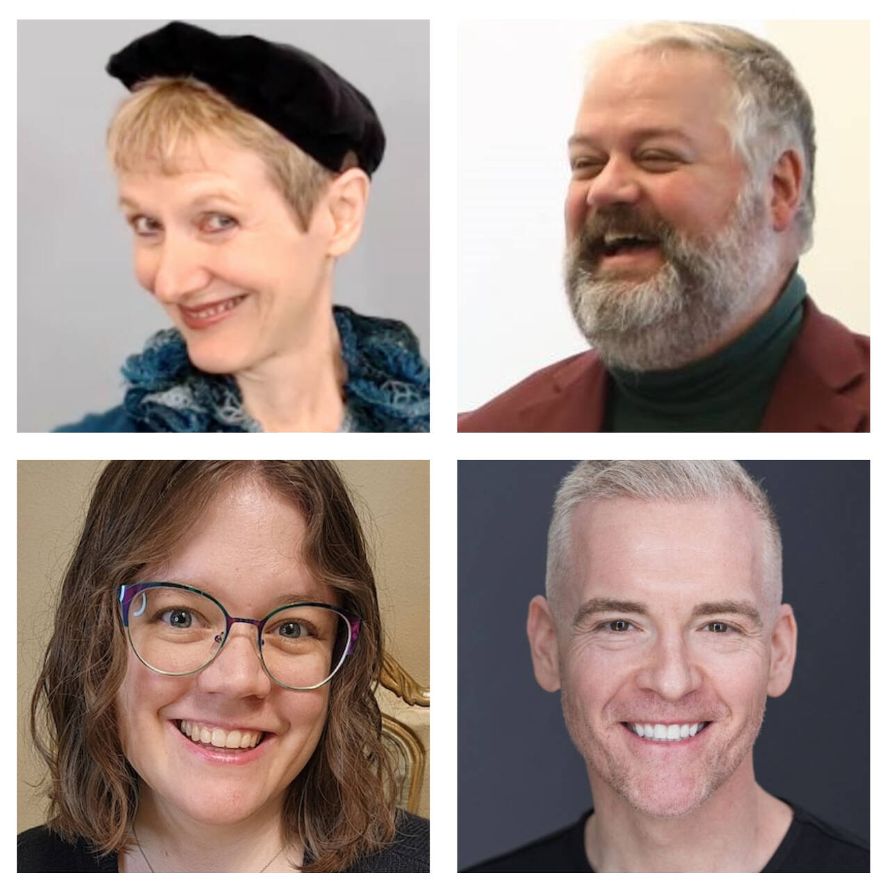 Photos courtesy of Skwim Toastmasters / Clockwise from upper left: Skwim Toastmasters coaches Lindy MacLaine and Kyle Hall will be coaching up district champions/speakers Jon Wolheim and Alexa Medhus at the club’s June 25 meeting.