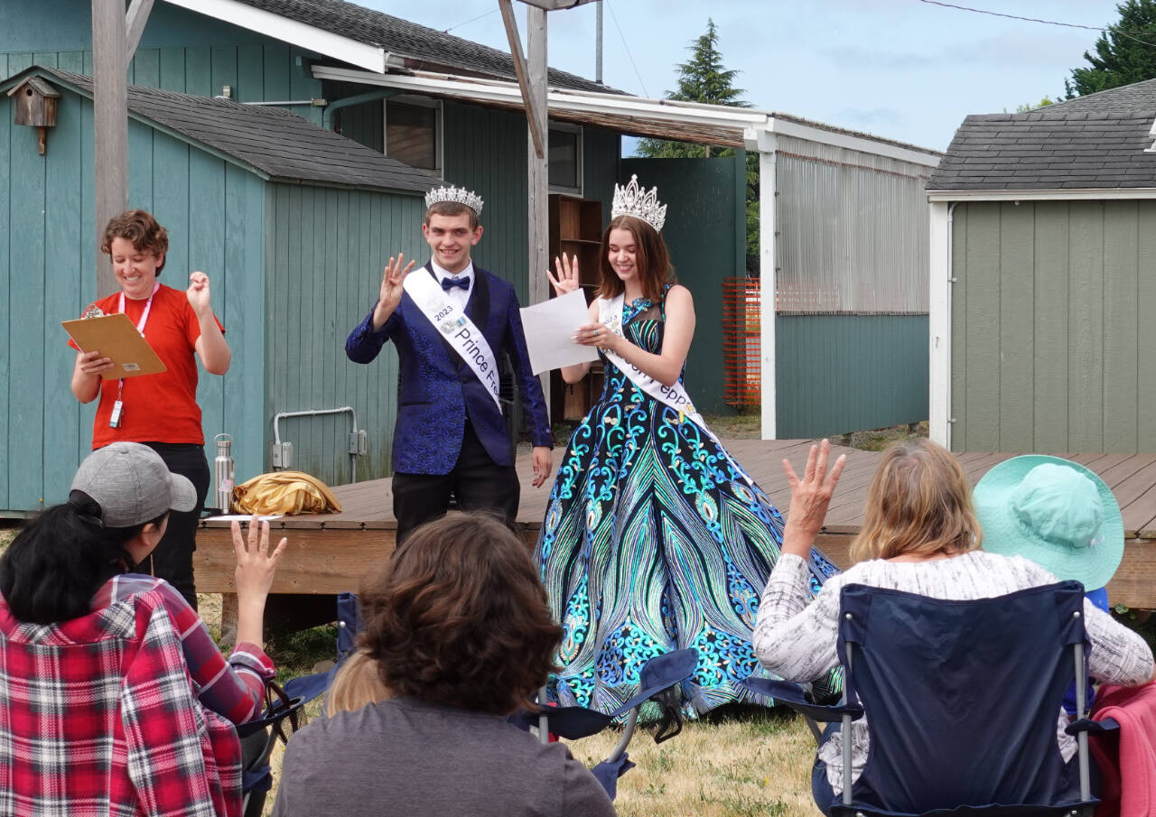 Photo courtesy of North Olympic Library System / The Irrigation Festival Royal Court makes a special visit to Storytime at the Sequim Library on July 23.