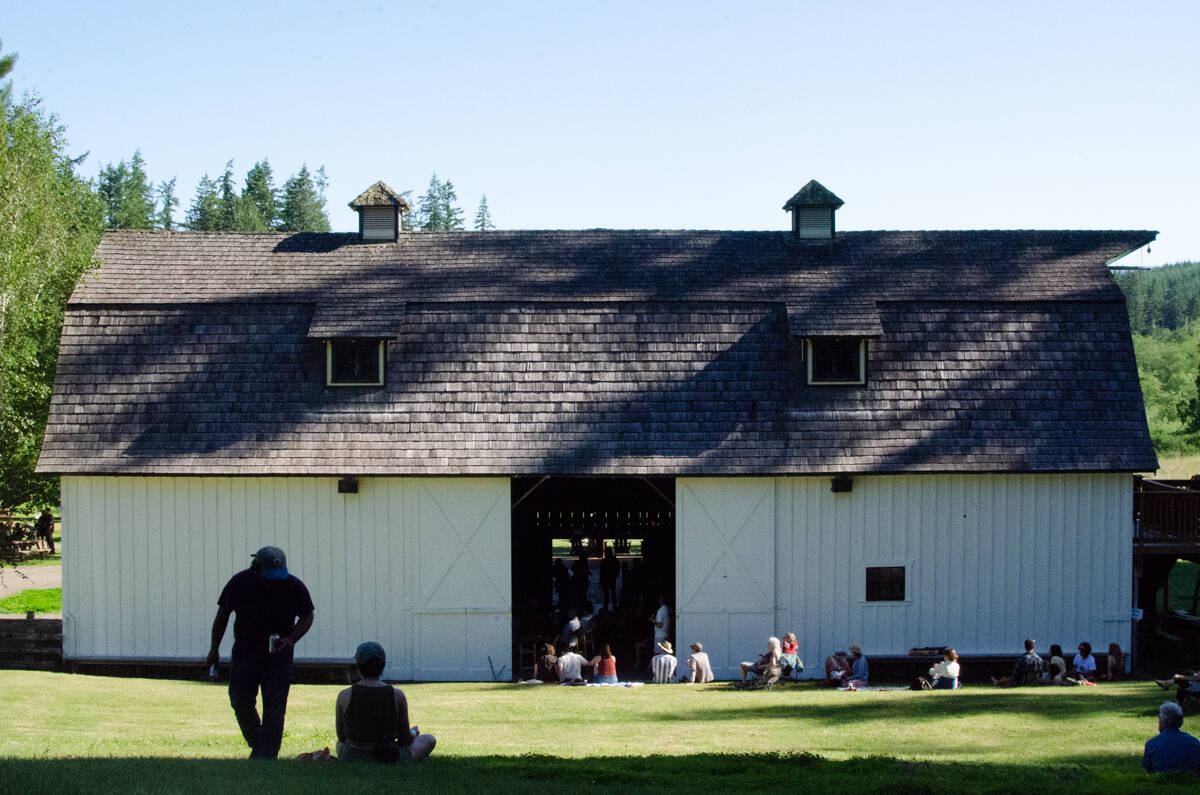 Sequim Gazette photo by Elijah Sussman / The Quilcene Lantern barn, the main venue of Tarboo Fest was built in 1935 by the Iseri family. The Japanese farming family was removed from the property following President Franklin D. Roosevelt’s 9066 order of 1942.