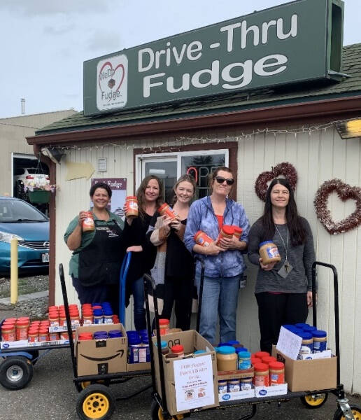 Photo courtesy of Christina Norman/WeDo Fudge
WeDo Fudge and Cascade Caramel host a peanut butter drive this August, with donations going to the Sequim Food Bank.