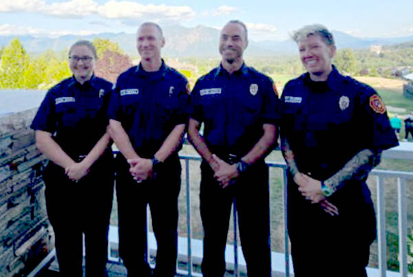 Photo courtesy of Clallam County Fire Distinct 3
New probationary firefighters joining Clallam County Fire District 3 include, from left Madison Bowe, Steve Oberley, Matthew Aston and Nicole Simson. The quartet recently graduated from the Washington State Fire Academy.