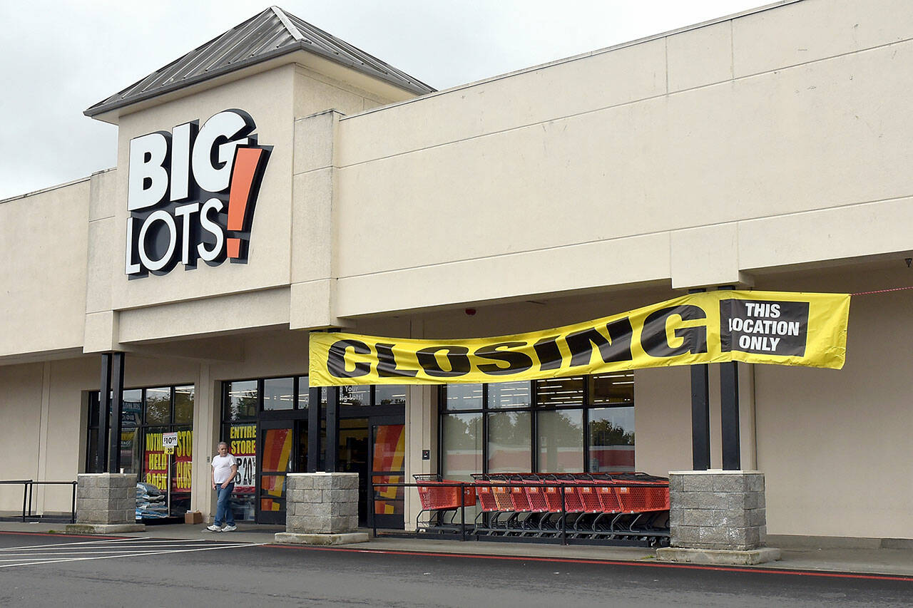 Photo by Keith Thorpe/Peninsula Daily News Group /The Big Lots! store in the Port Angeles Plaza Shopping Center is among those being closed by the company for performing under expectations.