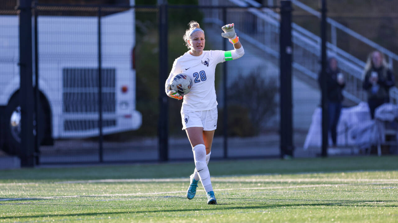 Photo courtesy of WWU Athletics
Former Sequim soccer standout Claire Henninger, pictured here during her run as one of the top goalkeepers in Western Washington University program history, recently signed to play professional soccer in Portugal.