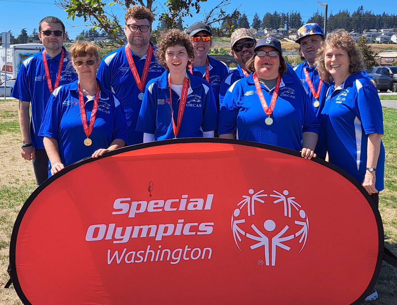 Photo courtesy of Clallam County Orcas / The Clallam County Orcas, athletes from Sequim and Port Angeles’ Special Olympics teams, celebrate earning gold and silver medals from the recent Whidbey Island Bocce Tournament. The Orcas competed against athletes from Anacortes, Bremerton, North Sound and Whidbey Island. “Everyone had a wonderful time and all Clallam County athletes came home with either gold or silver medals,” a team representative said. “The Orcas would like to extend a special thank you to Whidbey Island Special Olympics for their gracious hospitality in hosting the tournament. We are looking forward to next year.”