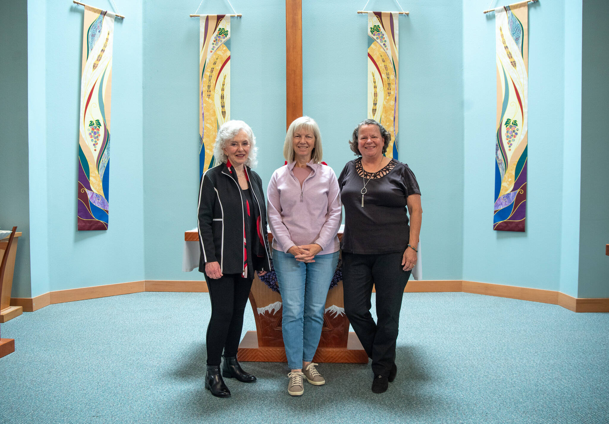 Photo by Emily Matthiessen
Volunteers organizing Clallam Children’s Choir, from left, Dr. Susan Roe, Kathy Wraith and Joan Reeve Owens, with Sage Bateman (not pictured), anticipate bringing their musical expertise, experience and enthusiasm to local children in an attempt to prepare them for a lifetime of musical appreciation. The choir organization is a ministry of Trinity United Methodist Church for children of all or no religious background(s) and skill levels.