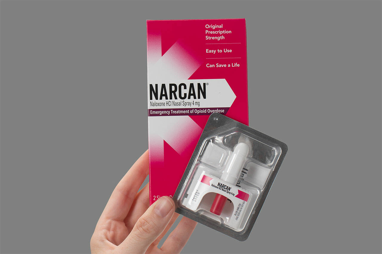 Photo by Emergent BioSolutions
With distribution sites in Port Angeles and the West End, City of Sequim leaders seek distribution box sites to be determined by first responders that would be best for providing free Naloxone, or commonly known by one brand name Narcan, to provide the medicine to reverse effects of an opioid overdose.