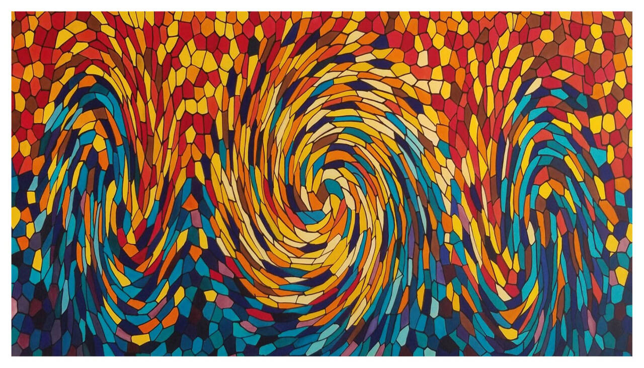 Artwork courtesy of Ann Thomas
“Whirlwinds of Glory” by Ann Thomas, a featured artist in the “To Move, Focus on Movement or Motion” art exhibit at the Sequim Civic Center in October.