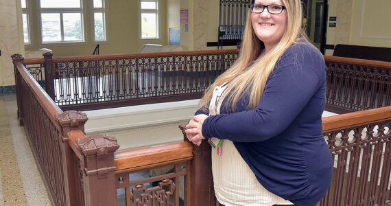 Clallam County Juvenile Court Coordinator Candice Lawler stands in the foyer of the old courthouse in Port Angeles. (Keith Thorpe/Peninsula Daily News)