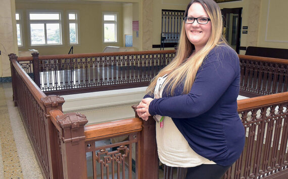 Clallam County Juvenile Court Coordinator Candice Lawler stands in the foyer of the old courthouse in Port Angeles. (Keith Thorpe/Peninsula Daily News)