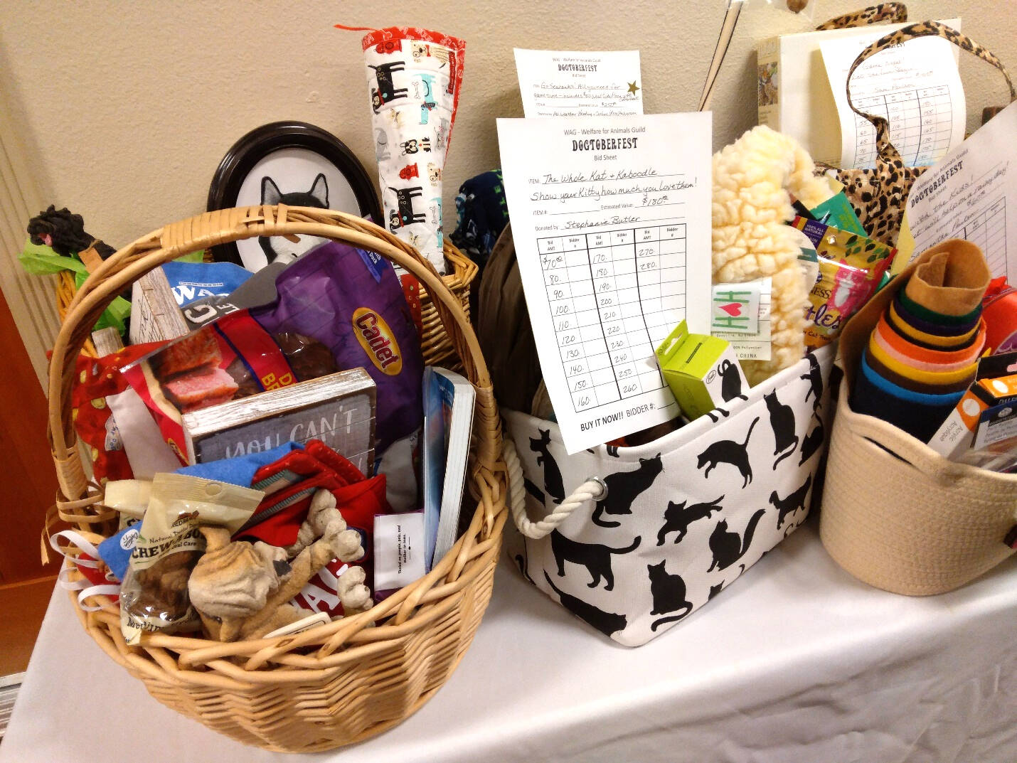 Photo courtesy of Welfare for Animals Guild / Items are on display at the Welfare for Animals Guild's 2023 Dogtoberfest event. This year's event is slated for Oct. 19.