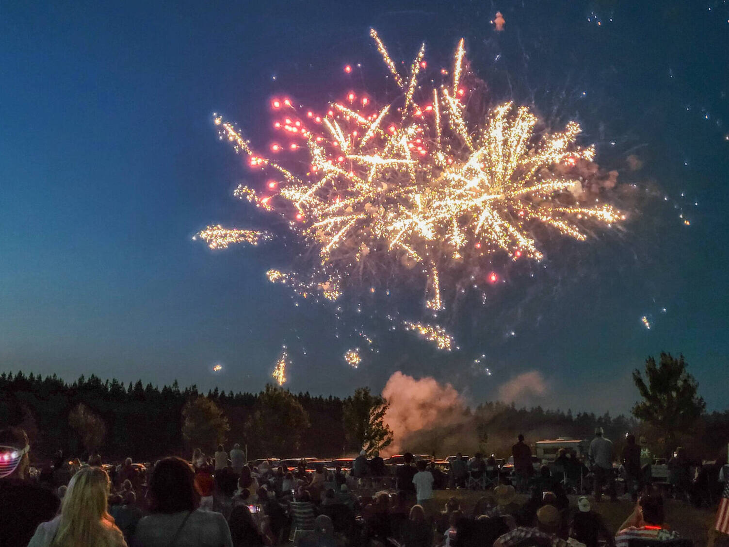 Sequim Gazette file photo by Michael Dashiell
The fireworks display, seen here on July 4, 2023 over Carrie Blake Community Park, started after the ban on the discharge of fireworks in the city. Councilors host a public hearing on whether or not to ban the sale of fireworks on Oct. 14.