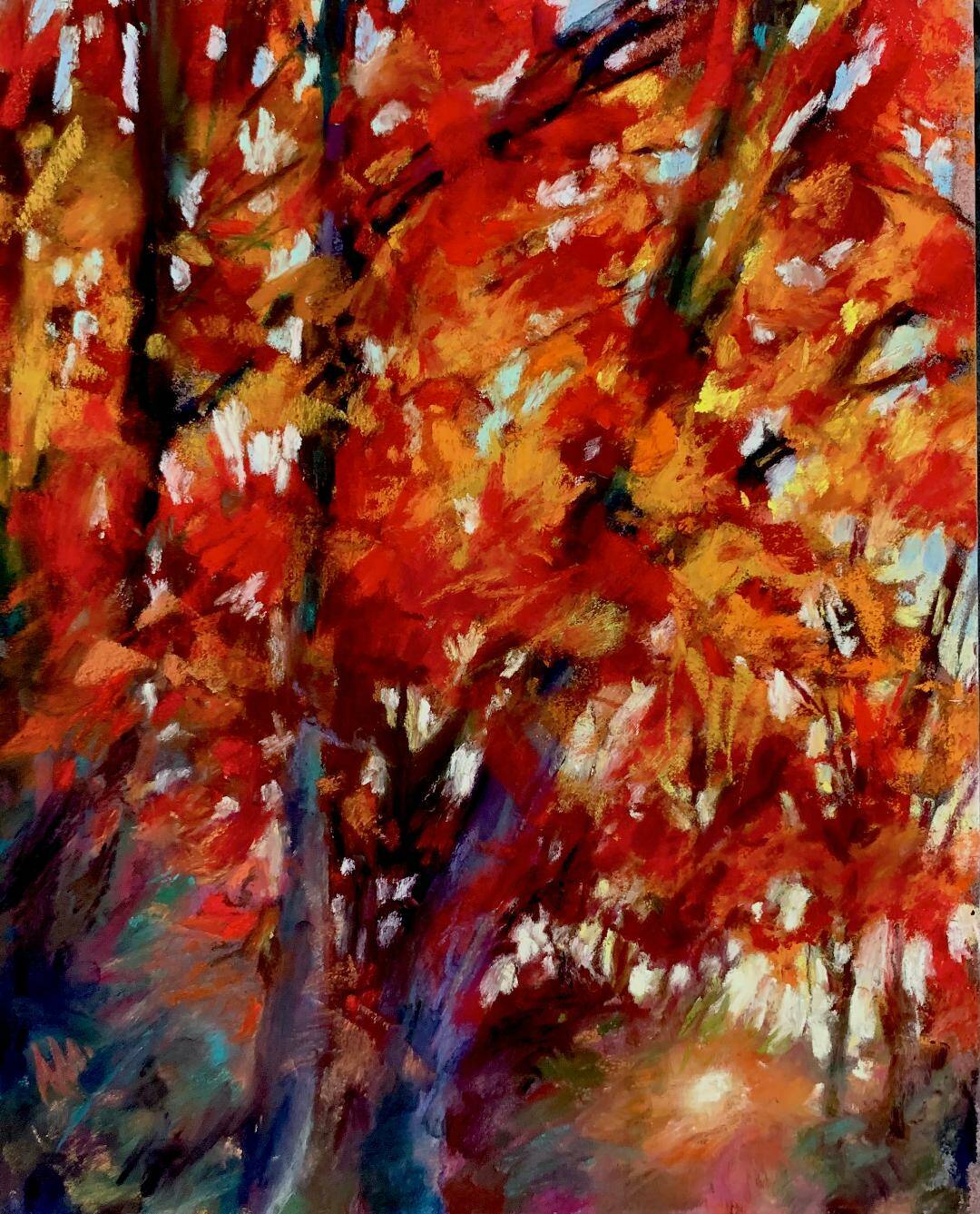 Artwork courtesy of Anne Milligan
“Autumn Rise” by Anne Milligan, who shares her Sequim gallery with featured artist Suzan Noyes this month.