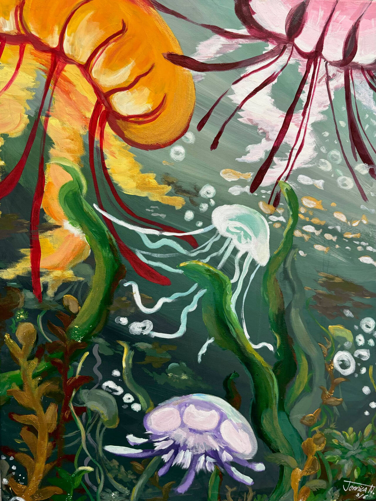 Artwork courtesy of City of Sequim
Jellyfish painting by Jennica Nino.