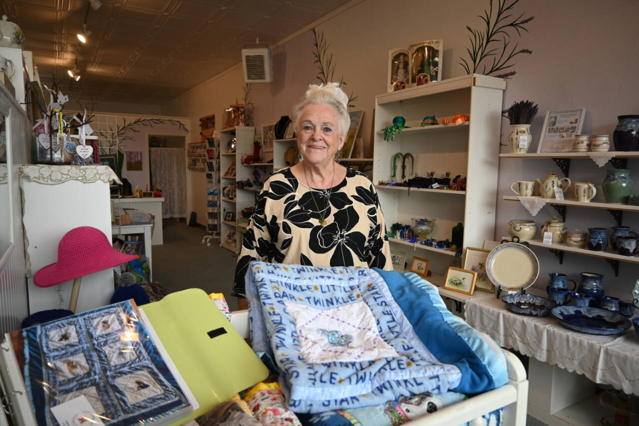 Sequim Gazette photos by Michael Dashiell
Virginia Sheppard recently opened Crafter’s Creations at 247 E. Washington St. in Creamery Square, offering merchandise on consignment from more than three-dozen local artisans and crafters.