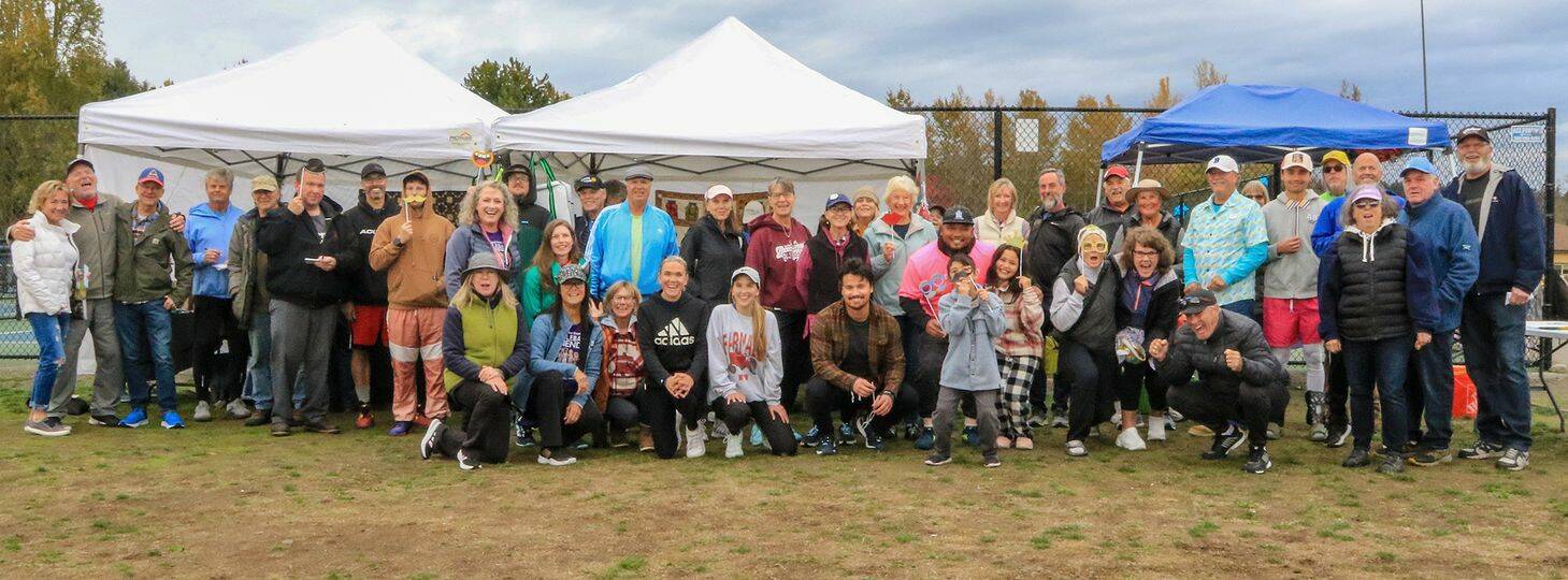 Photo by Sequim Picklers pickleball club
Members of the Sequim pickleball community come out to help celebrate and raise funds for the Bo family as they handle weeks-long Seattle hospital treatment for 5-year-old Ellie Bo.