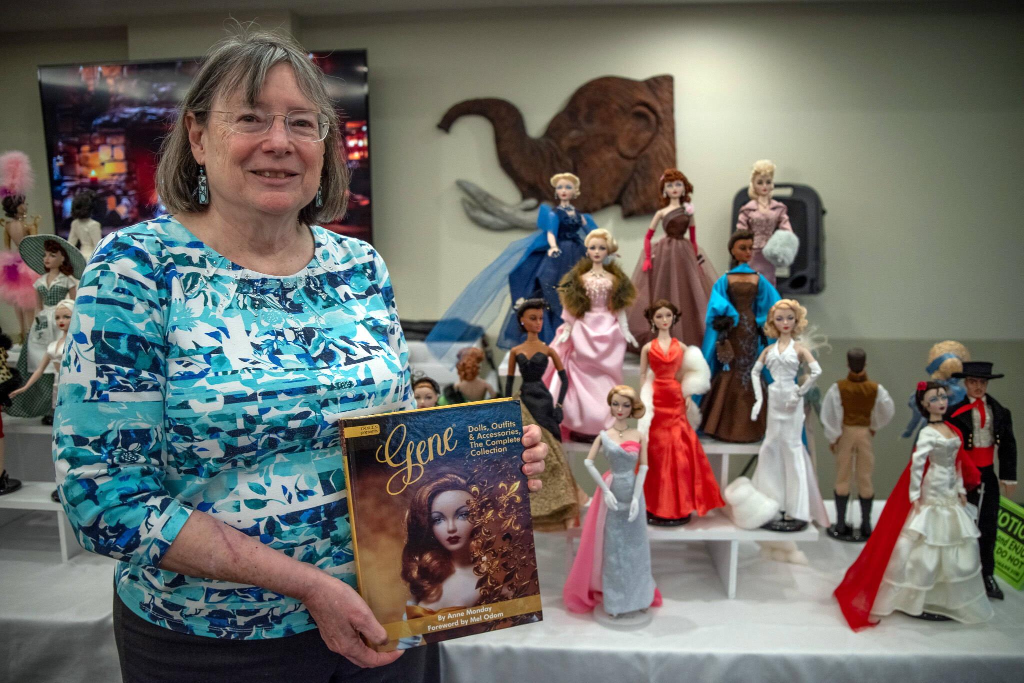 Sequim Gazette photos by Emily Matthiessen
Author Anne Monday shared some of her collection of Gene Marshall dolls at Saturday’s “Timeless Treasures,” a show by the Olympic Peninsula Doll Club at Sherwood Assisted Living.