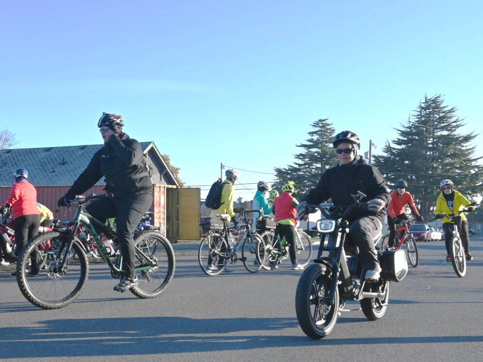 Sequim Gazette file photo by Michael Dashiell
Organizers of Sequim’s Cranksgiving, a bike ride food fundraiser, set for Saturday, Nov. 23. Check-in begins at 8:30 a.m. at the Sequim Food Bank and organizers welcome people of all ages and abilities on bikes, skates or foot.