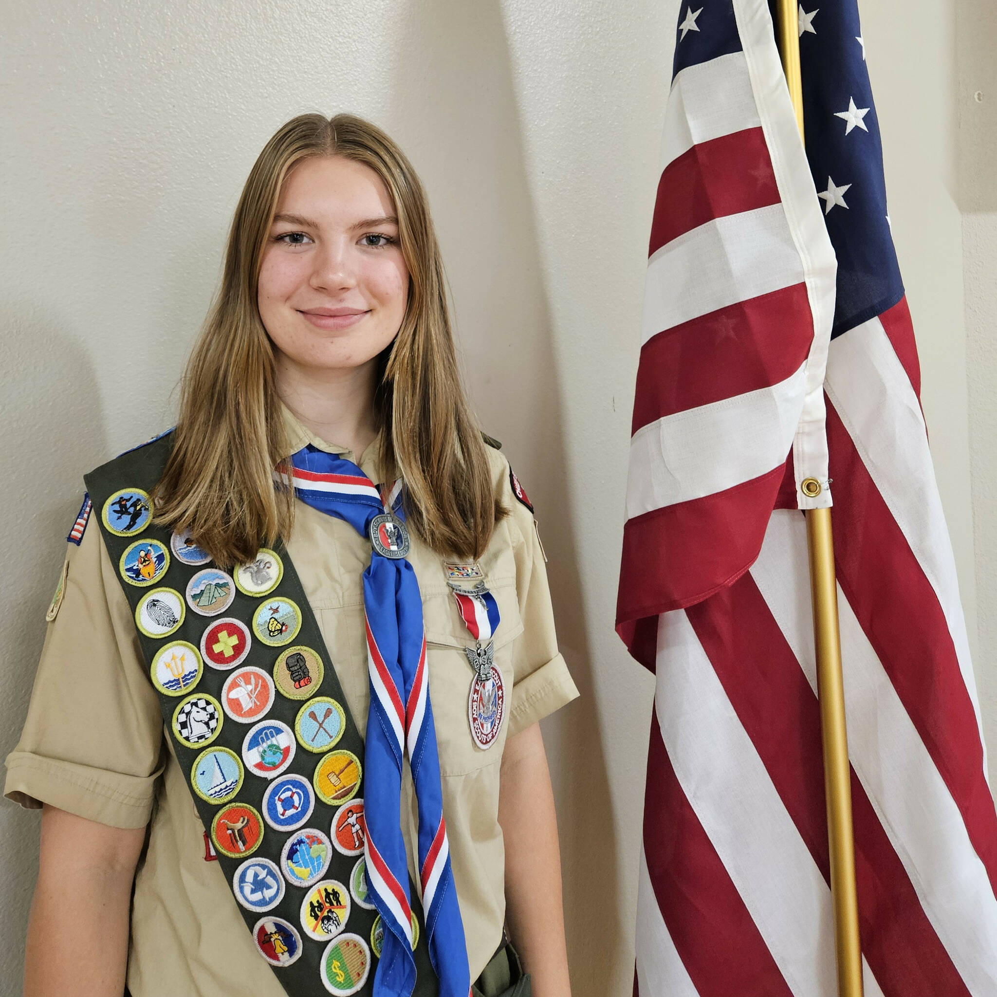 Photo courtesy Peter Craig
Grace Kathol of Port Angeles earned her eagle scout rank through Scouts BSA Troop 7498 that meets in Sequim Elks Lodge. She’s the second girl on the North Olympic Peninsula to earn the distinction.