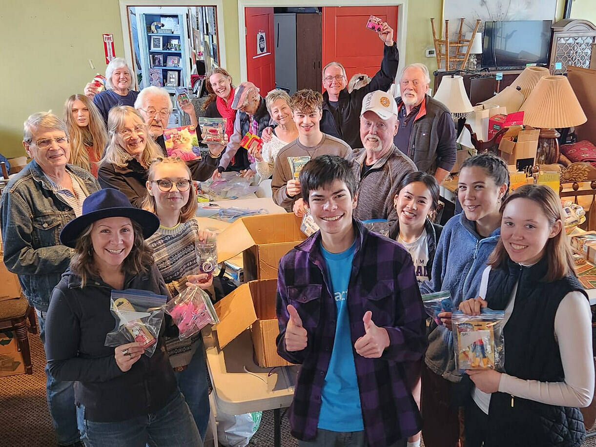 Photo courtesy Sequim First
Organizers of the Sequim Giving Tree and Sequim High School Interact Club members wrap hundreds of items for the tree that will be available by Habitat for Humanity’s Sequim store 24 hours a day through Dec. 21. Community members are encouraged to take small gifts and to leave some as well.