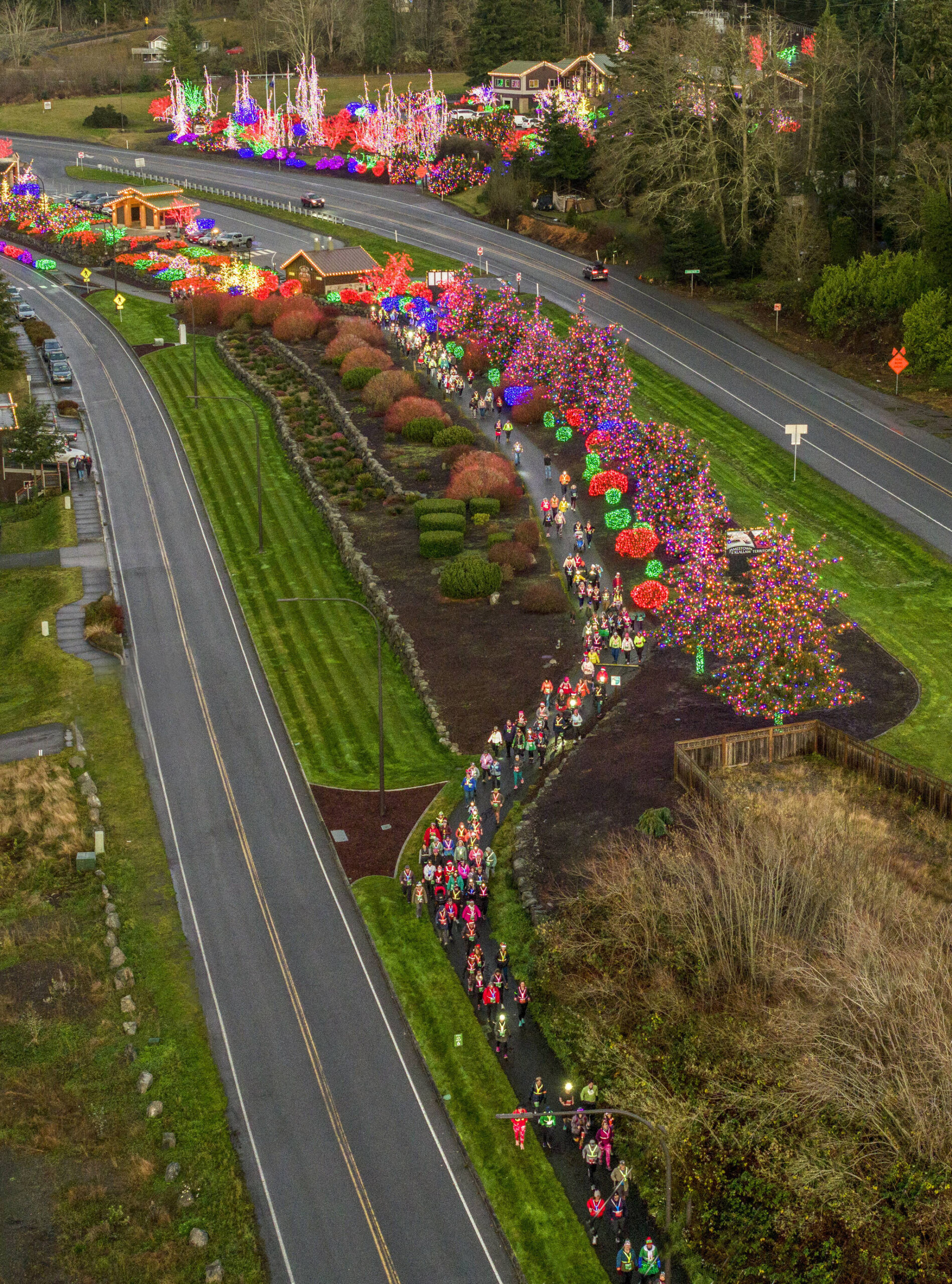 Participants depart from the Run the Peninsula Glow Run on Dec. 7. Organizers said more than 600 people joined the event in Blyn.
Photo courtesy John Gussman, <a href="https://www.dcproductions.com" target="_blank">www.dcproductions.com </a>