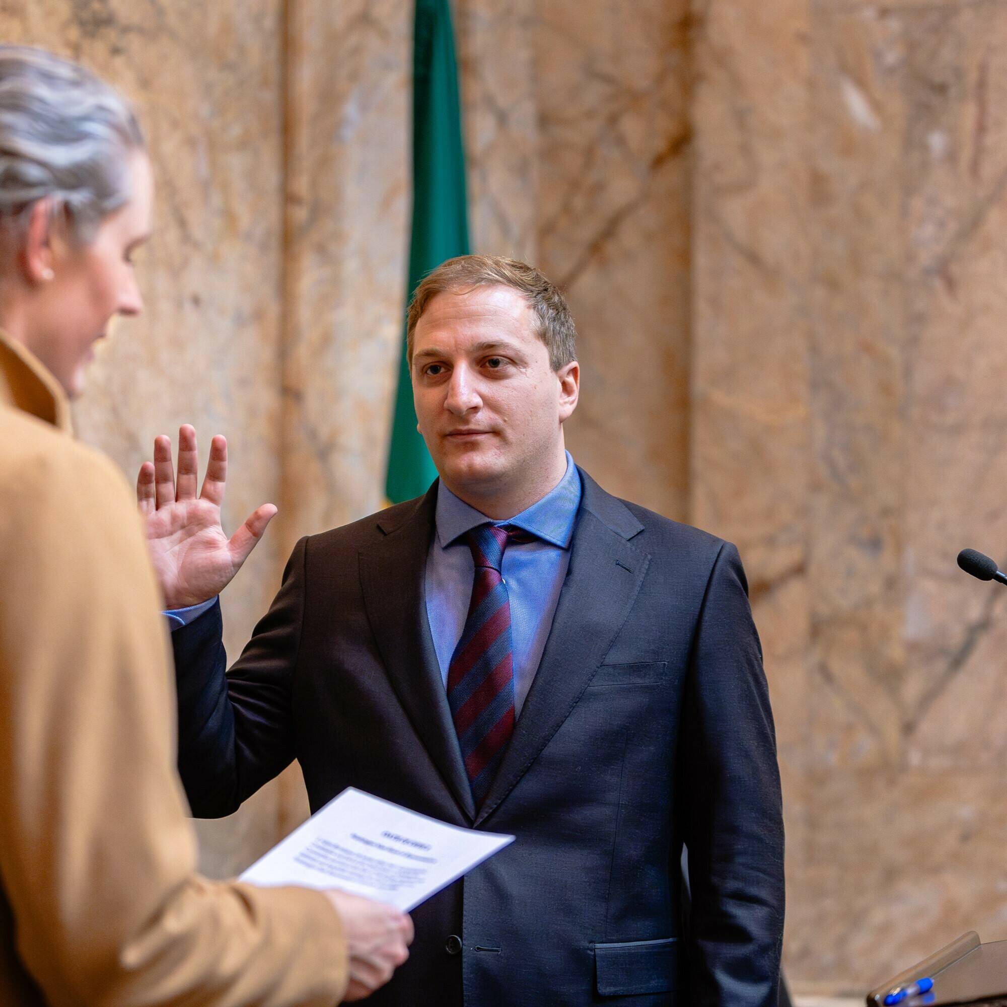 State rep elect Adam Bernbaum, D-Port Angeles, was sworn into the House of Representatives to fill Mike Chapman’s seat on Dec. 6.