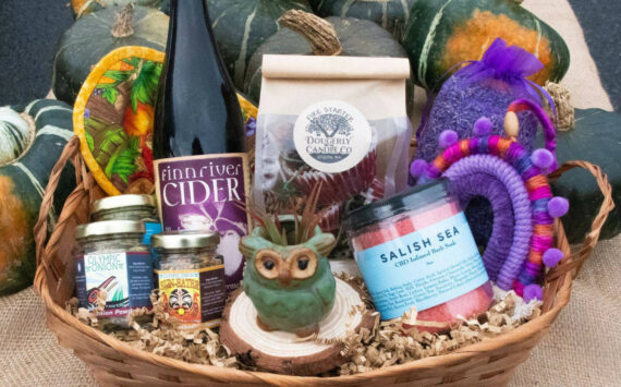 Photo courtesy Sequim Farmers & Artisans Market/ New this year, market-goers can build their own gift baskets and for those in a rush, they’ll also have pre-made baskets that are filled with a variety of goods from vendors.