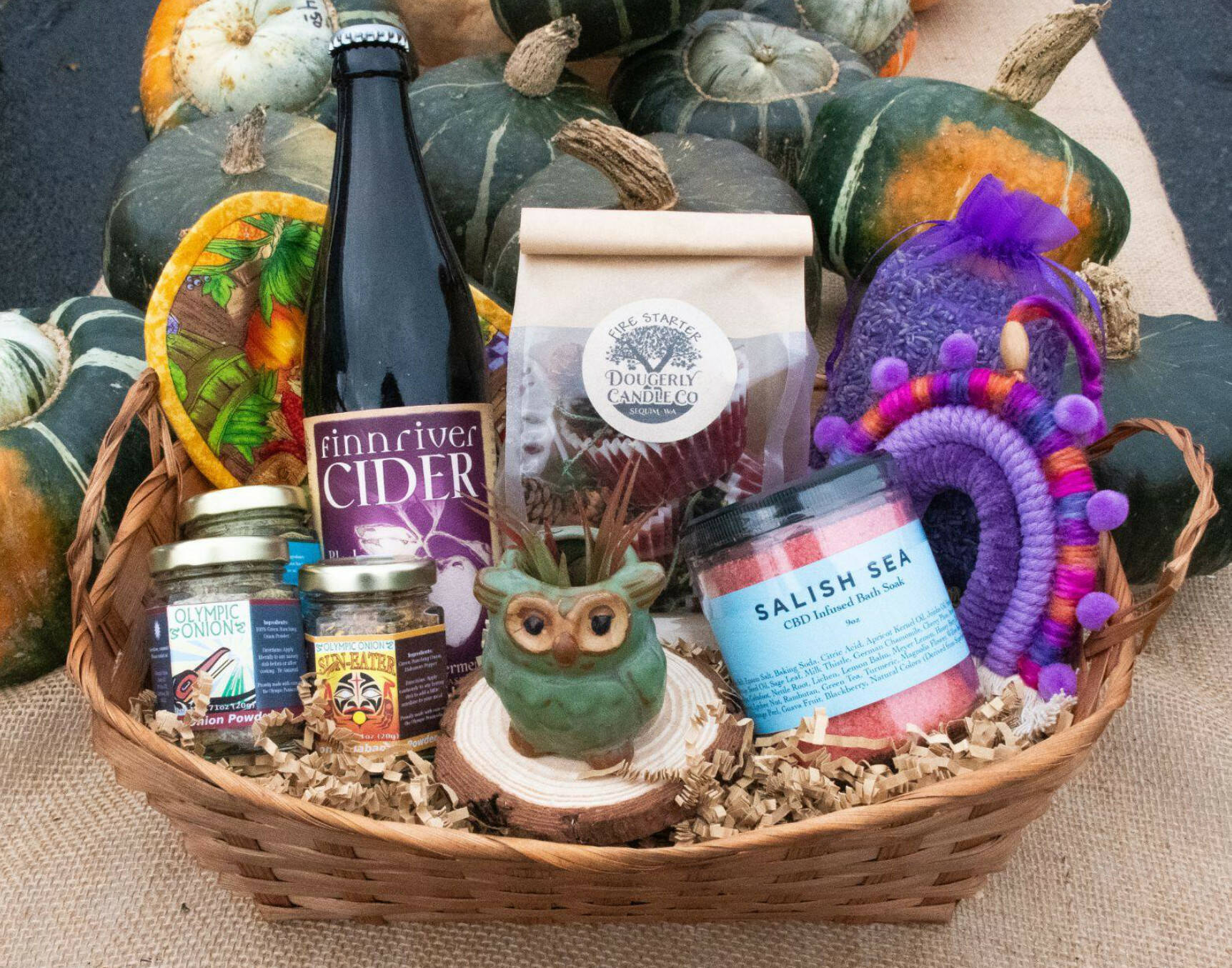 Photo courtesy Sequim Farmers & Artisans Market/ New this year, market-goers can build their own gift baskets and for those in a rush, they’ll also have pre-made baskets that are filled with a variety of goods from vendors.