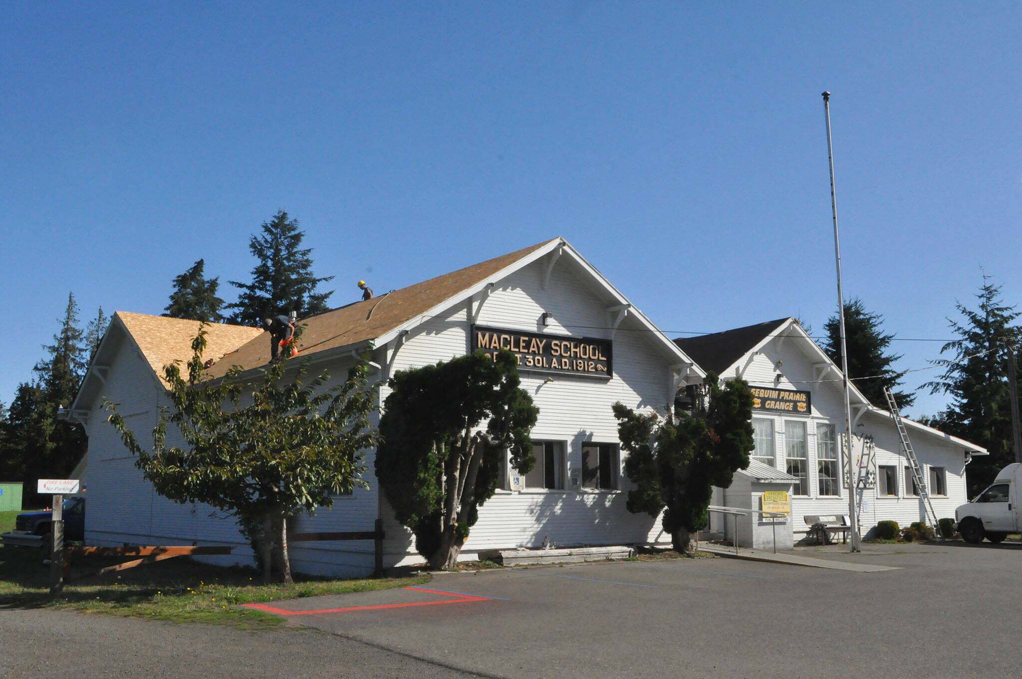 Sequim Gazette file photo by Matthew Nash
The Sequim Prairie Grange will be closed for renovations tentatively through March, thanks to a donation by the late Frances J. Lyon of Sequim for the historic building’s repair.