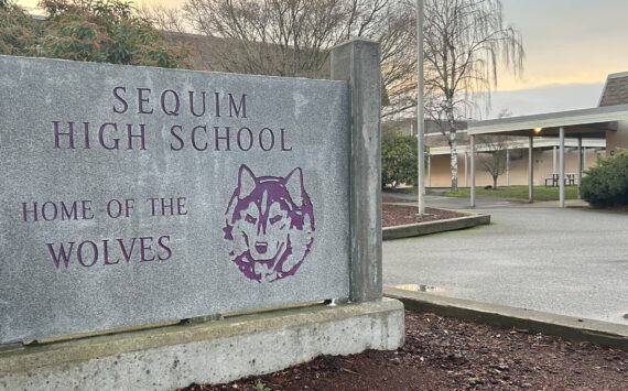 Sequim Gazette photo by Matthew Nash
If a construction bond is approved, Sequim High School’s open campus could be enclosed to increase safety and update the older facility, Sequim School District staff said.