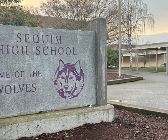 Sequim Gazette photo by Matthew Nash
If a construction bond is approved, Sequim High School’s open campus could be enclosed to increase safety and update the older facility, Sequim School District staff said.