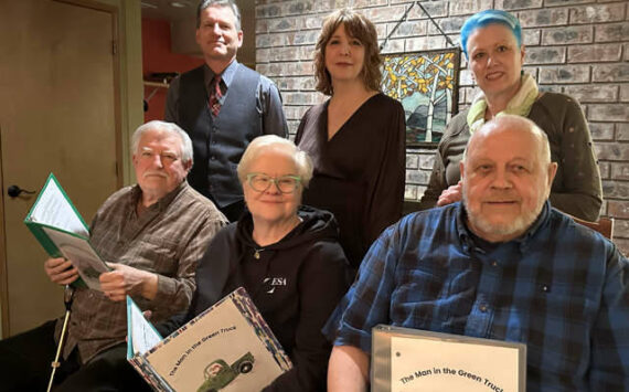 Photo courtesy of Port Angeles Community Players| The cast for “The Man in the Green Truck” is, from left, top row: Rick Mischke, Rebecca Gilbert and Mary Kaye O’Brien, all of Port Angeles; and from left, bottom row: Rich Hendricksen (Sequim), Susan Bjork (Port Angeles), and Steve Henrickson (Sequim). The play was written by Sequim resident John Bertholl.